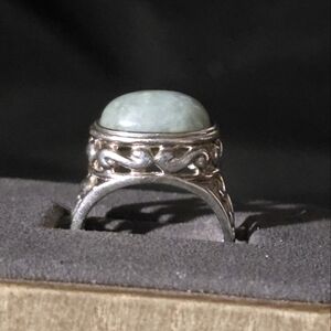 Light Jade Sterling Silver Ring